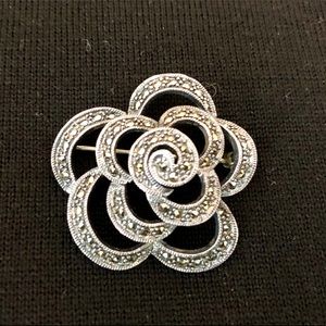 Sterling silver/marcasite Brooch